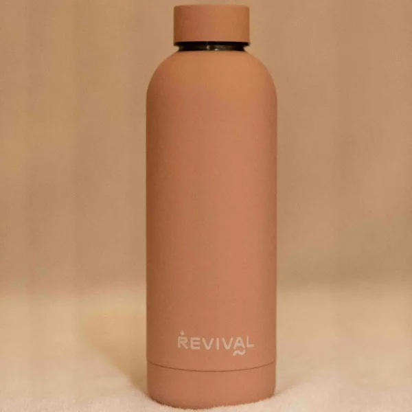 Revival Pilates insulated water bottle 24oz, rose gold hydration